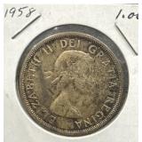 1958 Canada Silver Dollar