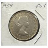 1959 50 Cents Silver Coin