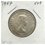 1957 50 Cents Silver Coin