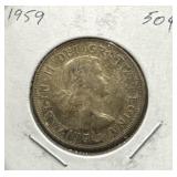 1959 50 Cents Silver Coin