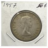 1957 50 Cents Silver Coin