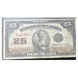Domimon of Canada 25 Cents Used Bill