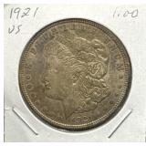 1921 US Silver Morgan Dollar