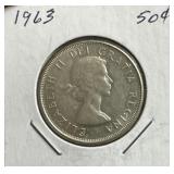 1963 50 Cents Silver Coin
