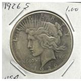 1926 S US Silver Peace Dollar