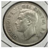 1951 50 Cents Silver Coin- Narrow Date (ND)