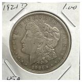 1921 D US Silver Morgan Dollar
