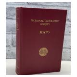Vtg. National Geographic Maps Holder W/ Maps.