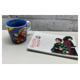 Ceramic Captain Marvel Mug/ Demon Slayer Tray.