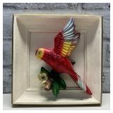 Vtg. 3D Parrott Chalkware Wall Hanging. 8.5"X 8.5"
