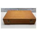 Vtg. Brass Bar Set W/ Wooden Case.