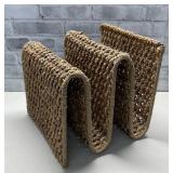 Vtg. MCM Woven Magazine Rack.