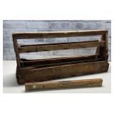Antique Carpenters Box W/ German Oak Level