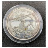 1896-1996, Fine Silver Klondike Gold Rush Coin.