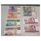 World Banknotes.  Thailand, Indonesia, Singapore.