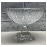 Bohiemian Lead Crystal Footed Dish.