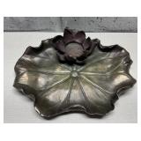 Lotus Flower & Leaf  Candle/ Dish.
