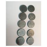 Canada Nickel Dollar $1 Coins 1968-1984 Lot of 10