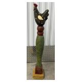 Hand-painted Plaster Tall Rooster figurine
