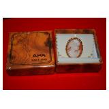 Giovanni APA 18K Carved Cameo Pendant Pin Italy