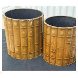Vintage Pair Book Motif Wastepaper Baskets