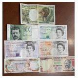 Lot of 7 Seven Foreign Banknotes