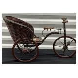 Vintage Wicker and Metal Rickshaw Tricycle