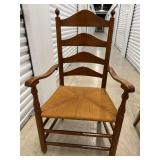 Ladderback Armchair with a Woven Rush Seat