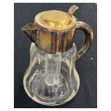 Vintage Glass and Silverplated Cocktail Pitcher