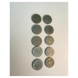 Canada Nickel Dollar $1 Coins 1968-1984 Lot of 10