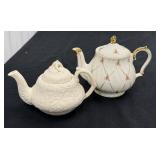 English Tea Pot Music Box and MMA Bisque Teapot