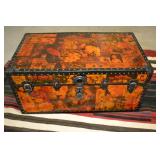 VINTAGE DECOUPAGE ENGLISH STEAMER TRUNK