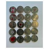 Commemorative Canadian Quarters Bulk Lot of 20