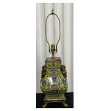 Castilian Style Yellow & Blue Crackle Table Lamp