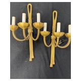 Vintage Pair French Louis XVI Style Wall Sconces