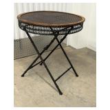 Rattan Faux Bamboo Folding Table and 2 Chairs