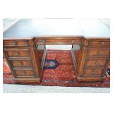 THEODORE ALEXANDER PARTNERS OAK DESK LEATHER TOP