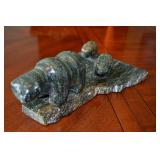 Polar Bear & Cubs Stone Sculpture by Doomwan