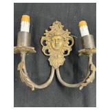 Vintage French Single Wall Sconce 2 Lite