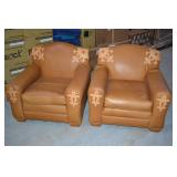 LENORE MULLIGAN DESIGNS (2) LEATHER CHAIRS