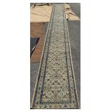 ARDABIL IRAN RUNNER BLUE & CREAM 18 FOOT