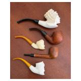Set of 5 Vintage Tobacco  Smoking Pipes