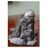 Inuit Sculpture Hunter with Fish Signed Numbered
