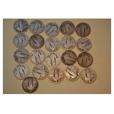 SILVER STANDING LIBERTY QUARTER DOLLARS LOT OF 21