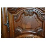 LOUIS XV PROVINCIAL CARVED WALNUT ARMOIRE