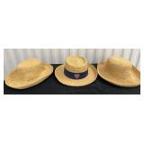 Lot of 3 Natural Fiber Hats Handcrafted since 1921