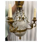 Vintage French Empire Style Chandelier Swan Arms
