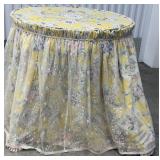 Vintage Skirted Round Table with Lace overlay