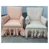 Pair Provincial-style Upholstered Armchairs