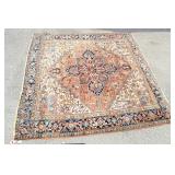 ANTIQUE HERIZ SQUARE PERSIAN FINE WOOL AREA CARPET